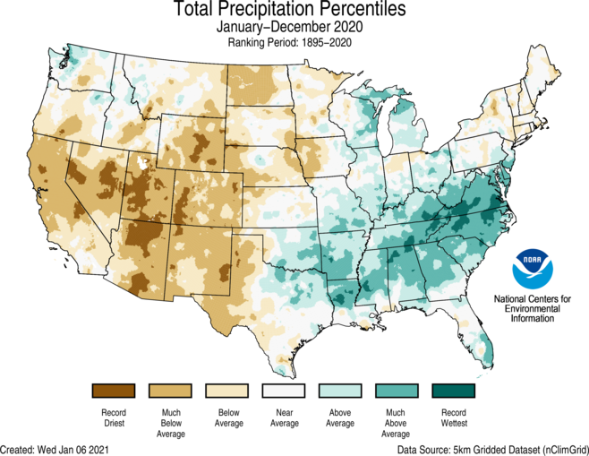 total precipitation percentiles